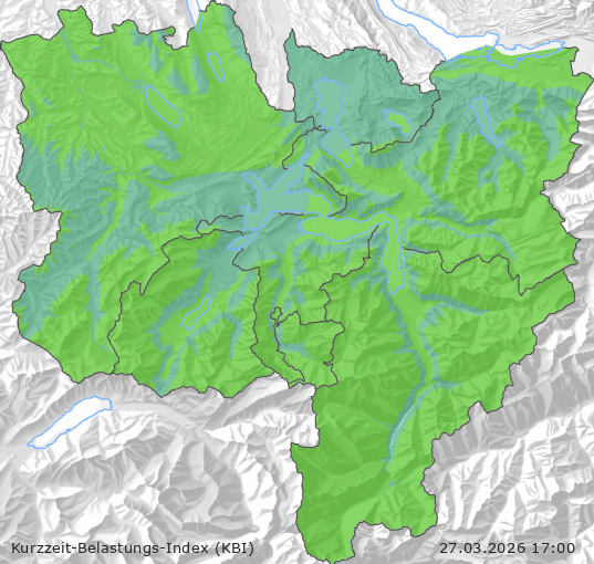 Karte der Luftqualität in der Innerschweiz, KBI