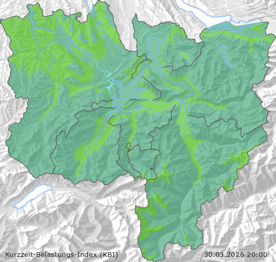 Karte der Luftqualität in der Innerschweiz, KBI