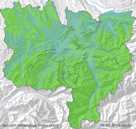 Karte der Luftqualität in der Innerschweiz, KBI