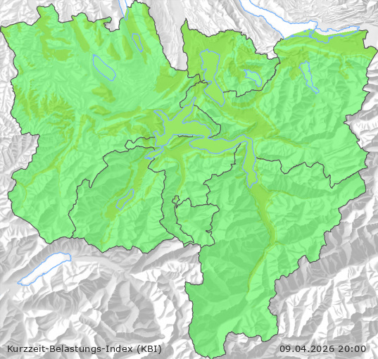 Karte der Luftqualität in der Innerschweiz, KBI