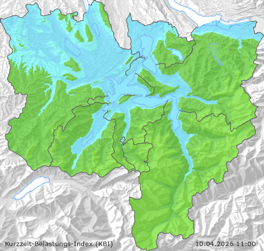 Karte der Luftqualität in der Innerschweiz, KBI
