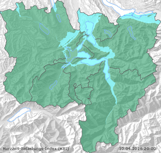 Karte der Luftqualität in der Innerschweiz, KBI