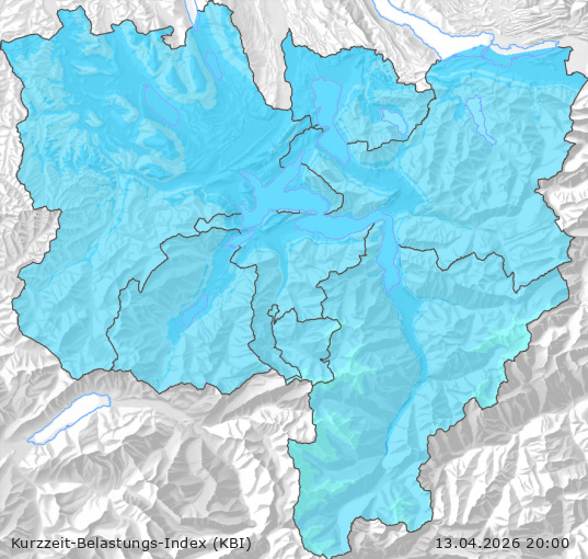 Karte der Luftqualität in der Innerschweiz, KBI