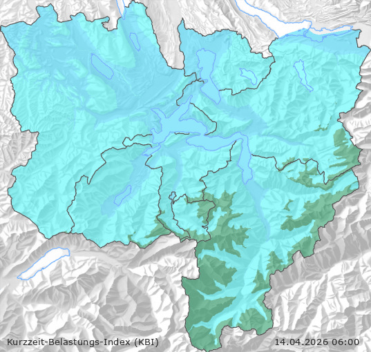 Karte der Luftqualität in der Innerschweiz, KBI