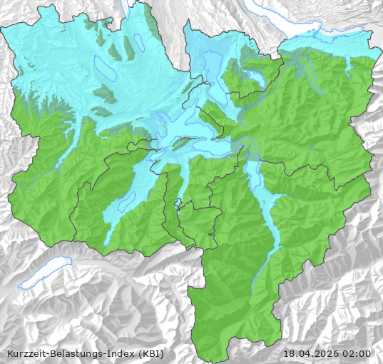 Karte der Luftqualität in der Innerschweiz, KBI