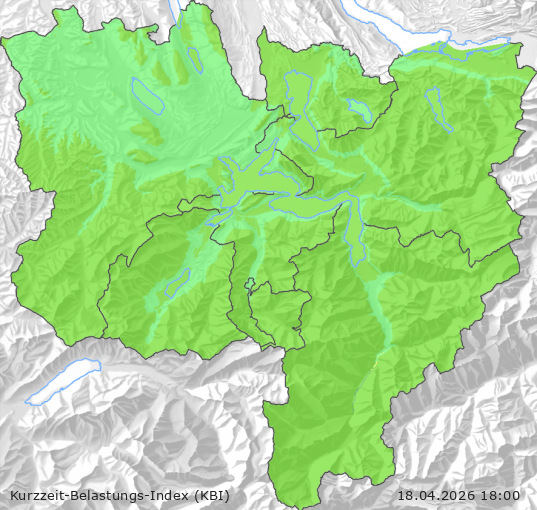 Karte der Luftqualität in der Innerschweiz, KBI
