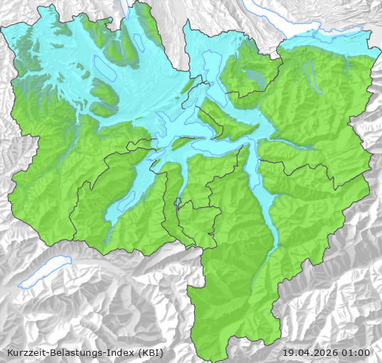Karte der Luftqualität in der Innerschweiz, KBI