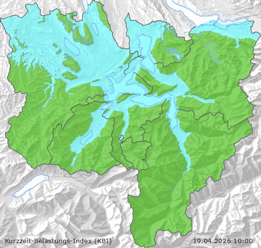 Karte der Luftqualität in der Innerschweiz, KBI
