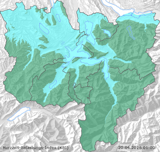 Karte der Luftqualität in der Innerschweiz, KBI