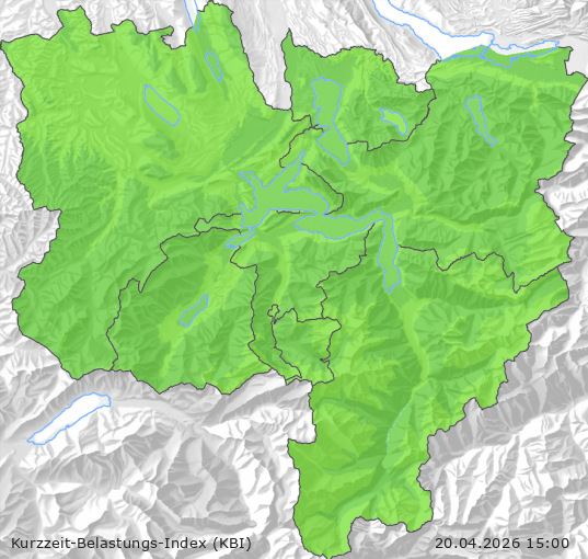 Karte der Luftqualität in der Innerschweiz, KBI