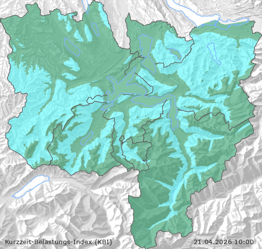 Karte der Luftqualität in der Innerschweiz, KBI
