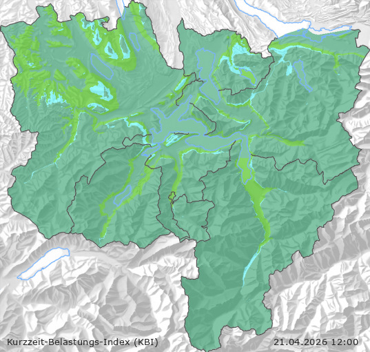 Karte der Luftqualität in der Innerschweiz, KBI