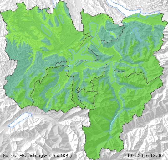 Karte der Luftqualität in der Innerschweiz, KBI