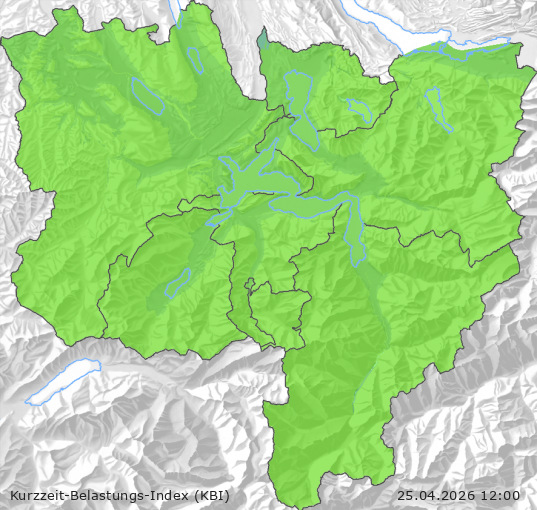 Karte der Luftqualität in der Innerschweiz, KBI
