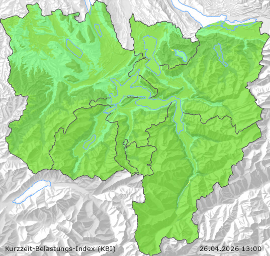 Karte der Luftqualität in der Innerschweiz, KBI