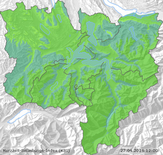 Karte der Luftqualität in der Innerschweiz, KBI