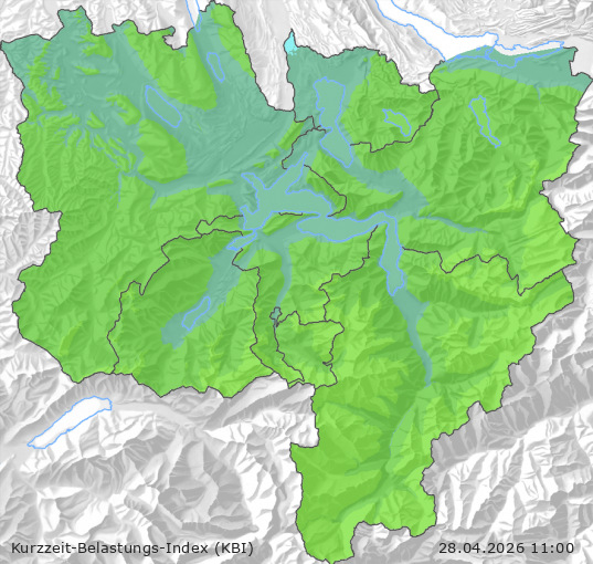 Karte der Luftqualität in der Innerschweiz, KBI