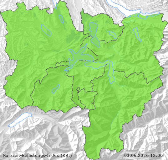 Karte der Luftqualität in der Innerschweiz, KBI