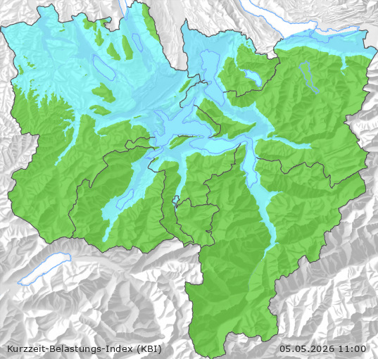 Karte der Luftqualität in der Innerschweiz, KBI