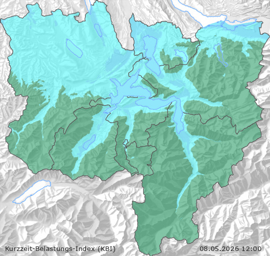 Karte der Luftqualität in der Innerschweiz, KBI