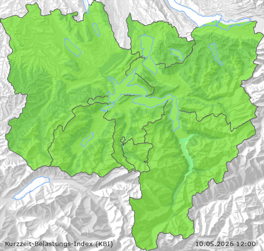 Karte der Luftqualität in der Innerschweiz, KBI