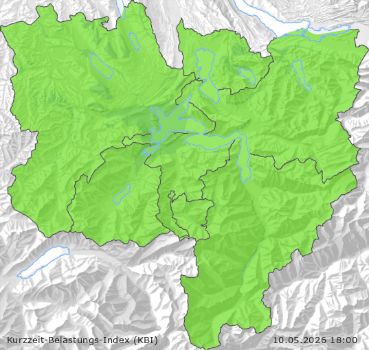Karte der Luftqualität in der Innerschweiz, KBI