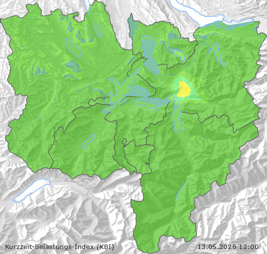 Karte der Luftqualität in der Innerschweiz, KBI