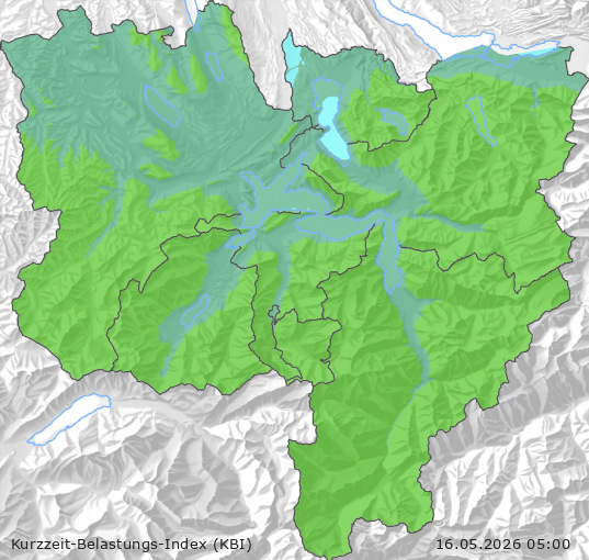 Karte der Luftqualität in der Innerschweiz, KBI