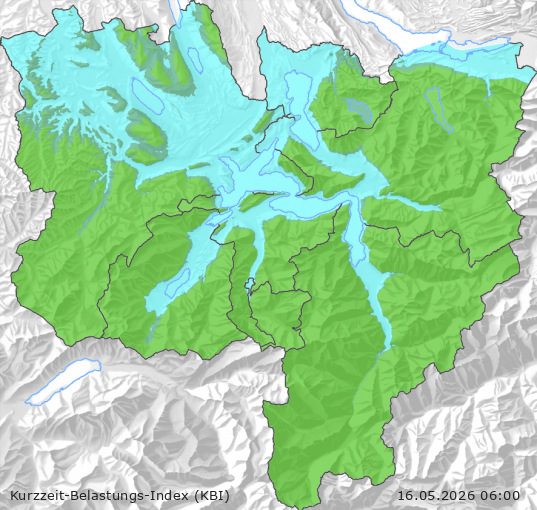 Karte der Luftqualität in der Innerschweiz, KBI