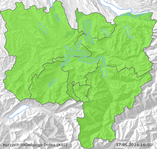 Karte der Luftqualität in der Innerschweiz, KBI