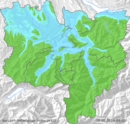Karte der Luftqualität in der Innerschweiz, KBI