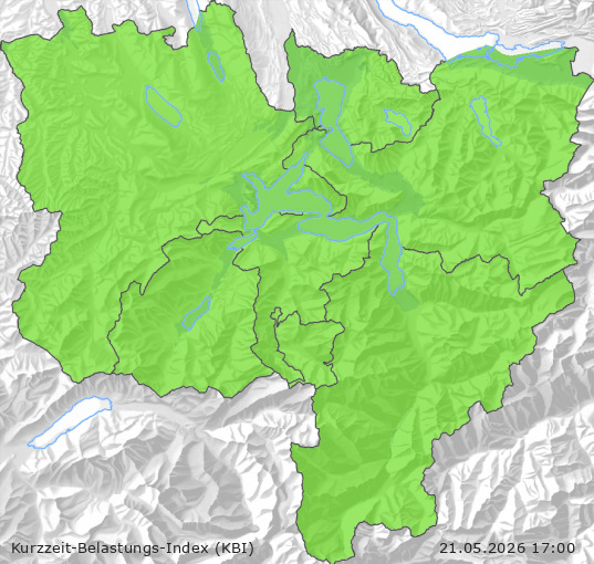 Karte der Luftqualität in der Innerschweiz, KBI