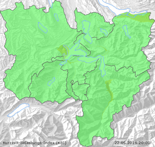 Karte der Luftqualität in der Innerschweiz, KBI