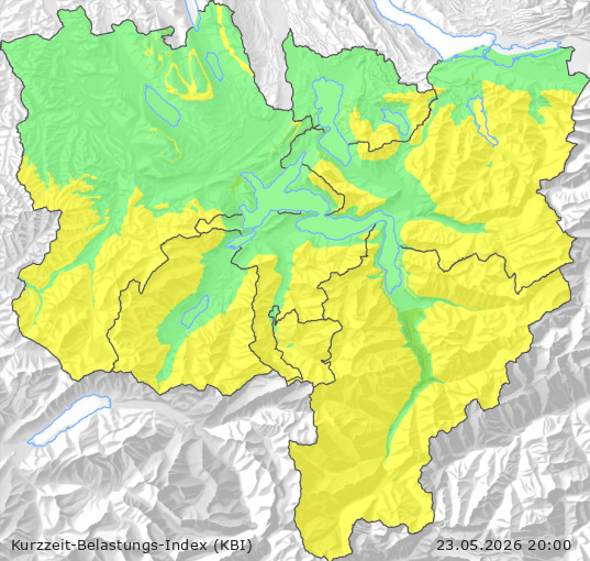Karte der Luftqualität in der Innerschweiz, KBI
