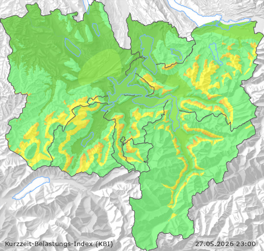 Karte der Luftqualität in der Innerschweiz, KBI