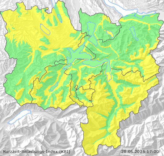Karte der Luftqualität in der Innerschweiz, KBI