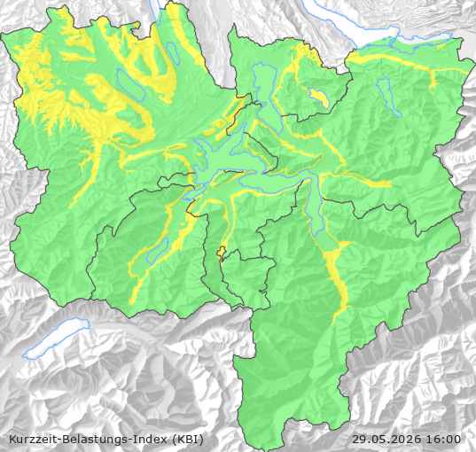 Karte der Luftqualität in der Innerschweiz, KBI