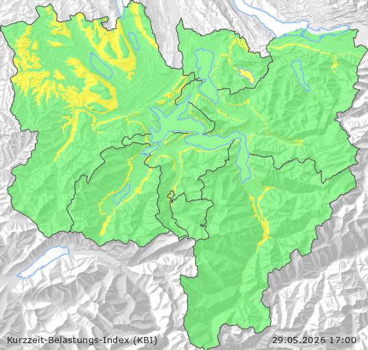 Karte der Luftqualität in der Innerschweiz, KBI