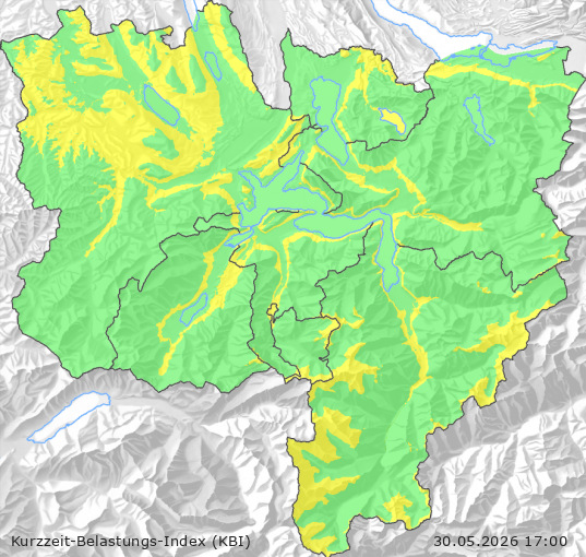 Karte der Luftqualität in der Innerschweiz, KBI