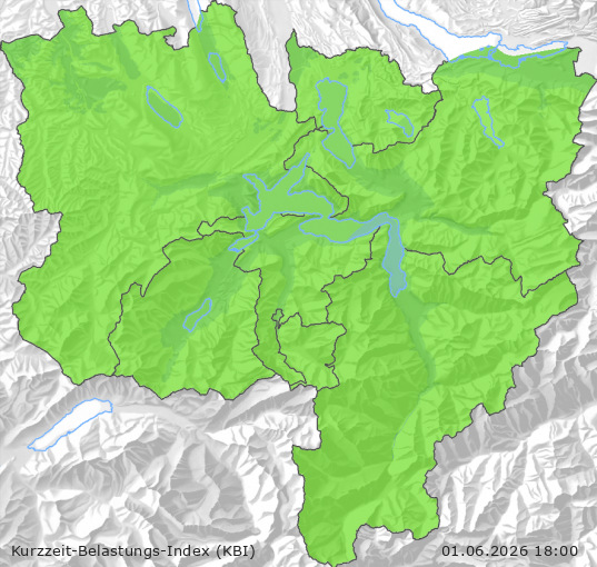 Karte der Luftqualität in der Innerschweiz, KBI
