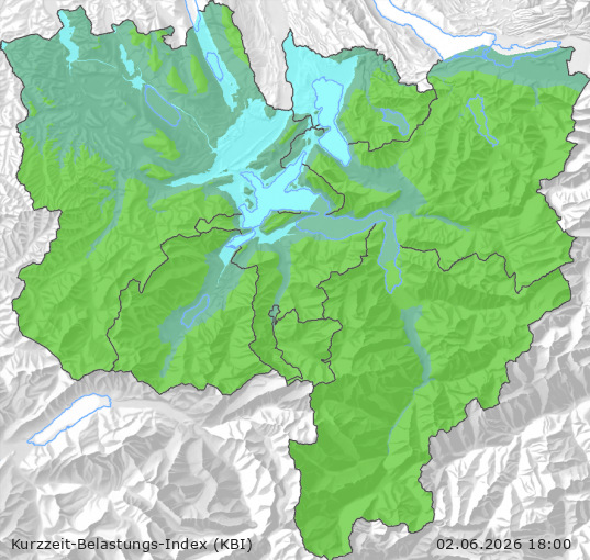 Karte der Luftqualität in der Innerschweiz, KBI