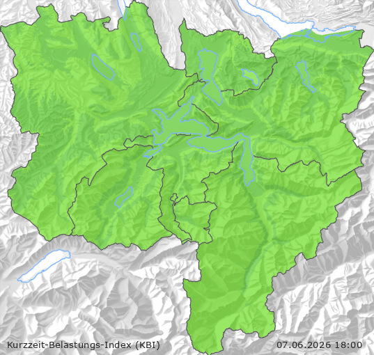 Karte der Luftqualität in der Innerschweiz, KBI