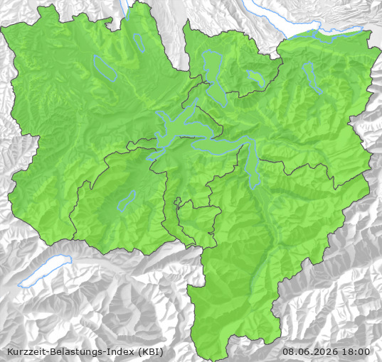 Karte der Luftqualität in der Innerschweiz, KBI