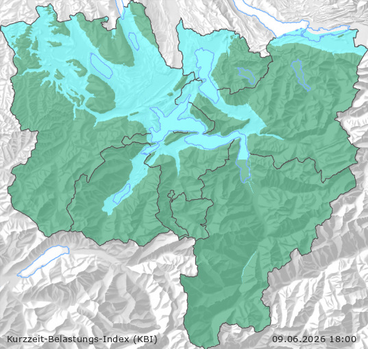 Karte der Luftqualität in der Innerschweiz, KBI