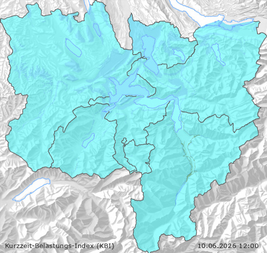 Karte der Luftqualität in der Innerschweiz, KBI