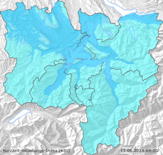 Karte der Luftqualität in der Innerschweiz, KBI
