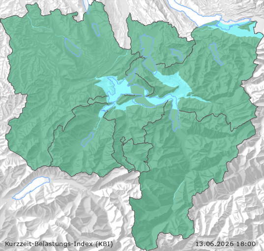 Karte der Luftqualität in der Innerschweiz, KBI
