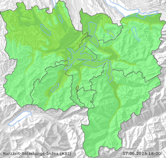Karte der Luftqualität in der Innerschweiz, KBI