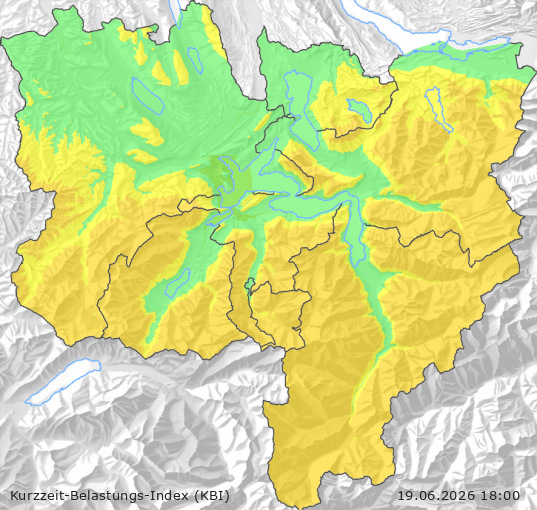 Karte der Luftqualität in der Innerschweiz, KBI