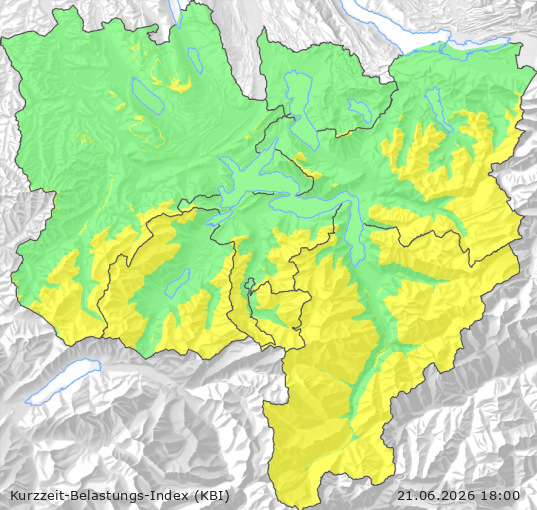 Karte der Luftqualität in der Innerschweiz, KBI